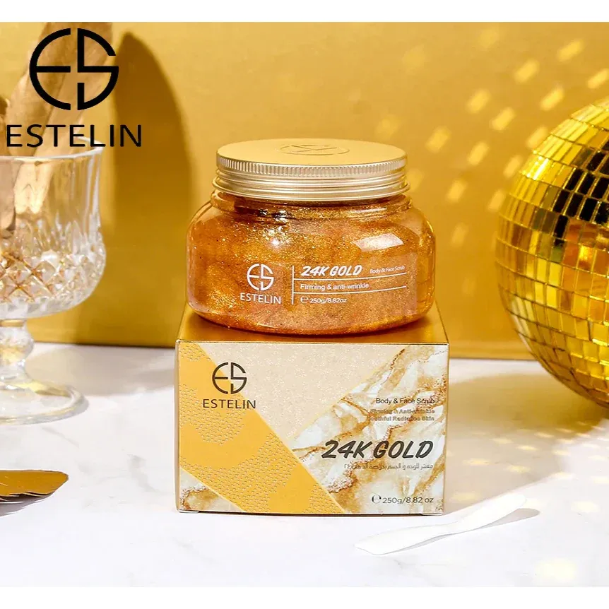 Estelin 24 k gold body and face scrub 250g