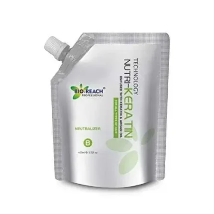 BIO-REACH Nutri Hair Neutralizer & Straightening Cream with Keratin & Argan Oil – 400ml Each