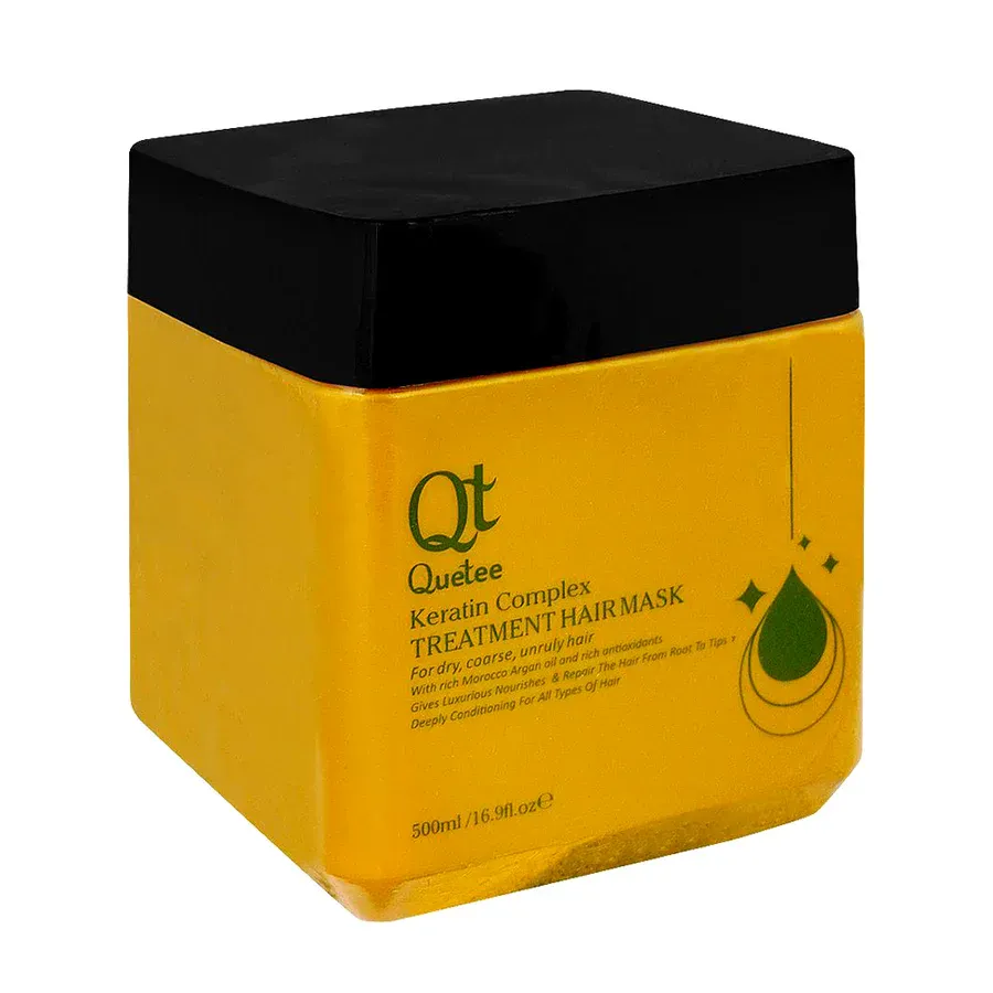 Revitalize your hair with the Quetee Keratin Complex Treatment Hair Mask. This 500ml hair mask is designed to deeply nourish and restore your hair, providing intense hydration and repair for damaged, dry, or frizzy hair. Infused with keratin, this treatment helps to strengthen and smooth the hair, leaving it looking healthier, shinier, and more manageable. The Keratin Complex Treatment Hair Mask works by replenishing the natural proteins in your hair, reducing frizz, and enhancing elasticity. Whether your hair is chemically treated or naturally prone to damage, this mask is formulated to bring back moisture, smoothness, and shine, restoring your hair’s natural beauty. Perfect for all hair types, this mask ensures that your hair stays soft, glossy, and frizz-free.