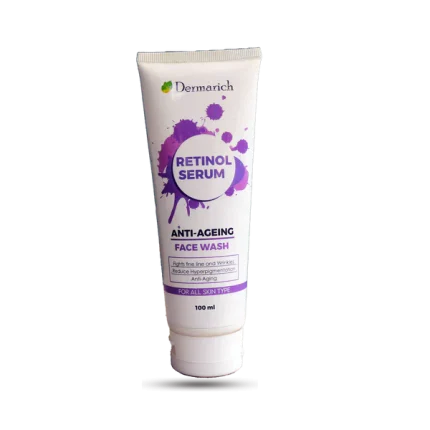 Dermarich Face Wash For Anti Aging, Reduce Fine Lines & Wrinkles With Retinol & Niacinamide - 100ml