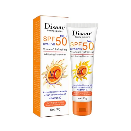 Disaar Sunscreen SPF50 PA+++ UVA/UVB Vitamin C Refreshing Protection Sensitive Skin – 50g