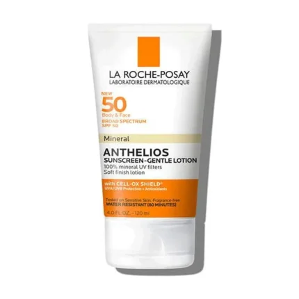 La Roche-Posay Mineral Anthelios Sunscreen Gentle Lotion For Body & Face, SPF-50, Water Resistant, 120ml