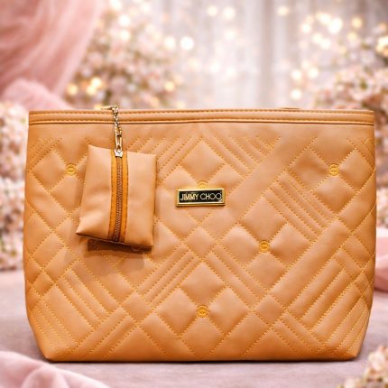 Jimmy Choo Quilted Luxe Clutch – Tan Edition