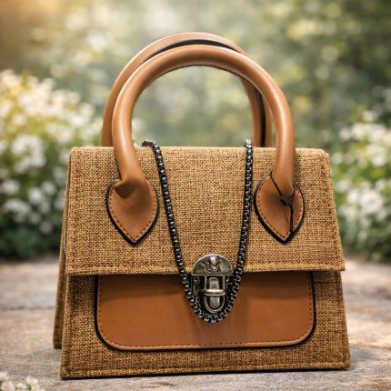 Tan Harmony Woven Handbag – Garden Luxe Edition