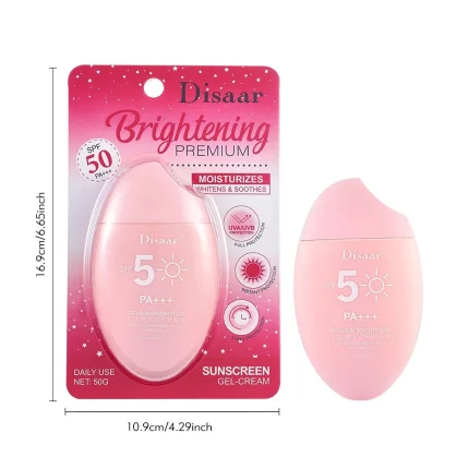 Disaar Sunscreen SPF50 PA+++ Tanning Protection Whitening & Moisturizing Sun Cream – 50g