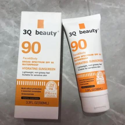 3Q Beauty Face & Body Broad Spectrum SPF 90 Waterproof Hydrating Sunscreen - 100ml